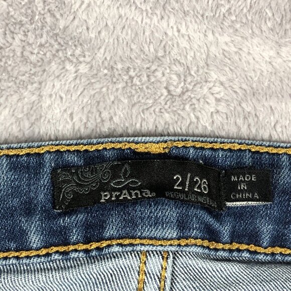 PrAna Jeans Womens Size 2 26 Light Wash Denim Low Rise Skinny Casual Gorpcore - Picture 4 of 12